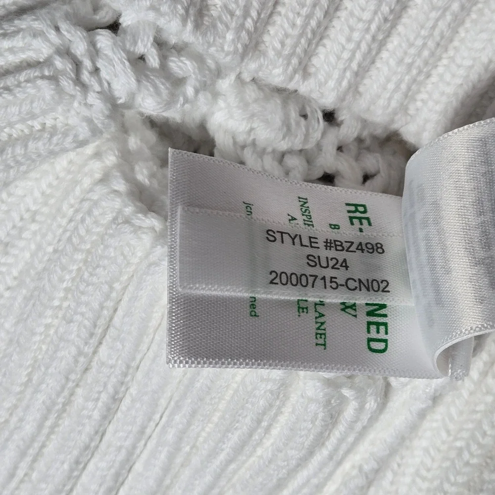 J. Crew Pointelle Crewneck Sweater in White‎ S BZ498